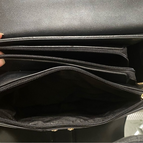 NWT MARC NEW YORK ANDREW MARC BRIEFCASE BAG IN BLACK & GOLD HARDWARE - Picture 8 of 9